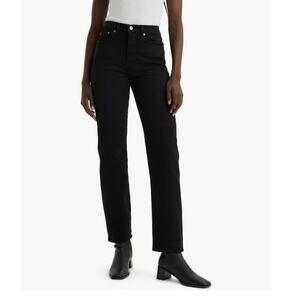 Levi’s Wedgie Straight Black Jeans Women’s Size 31 X 27.5 High Rise Button Fly